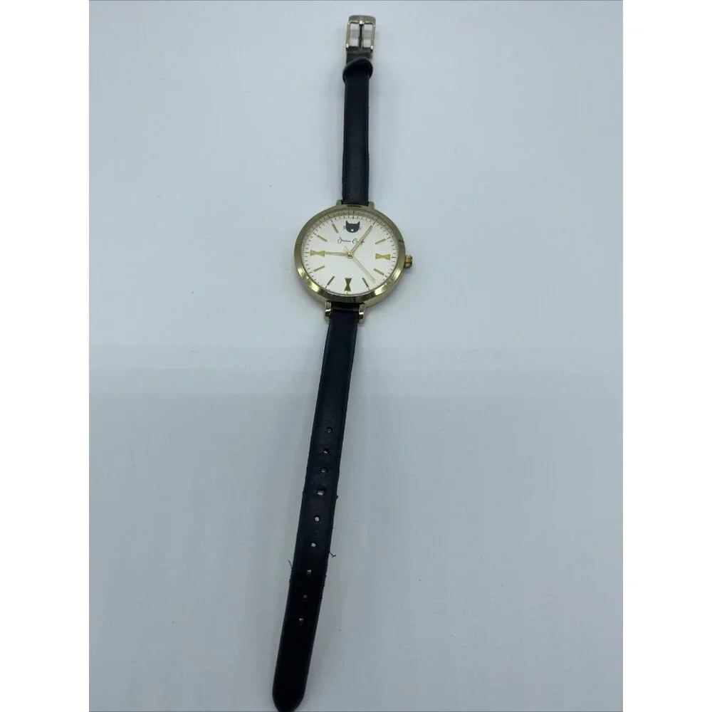 Jessica Carlyle Cat Watch Black Band Quartz Movt 1941 Stainless Back